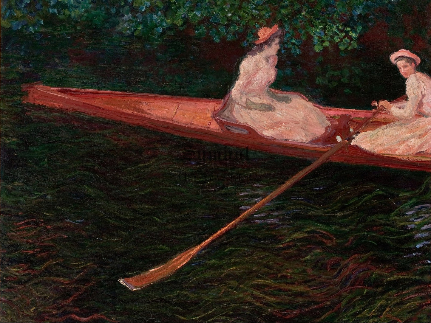 The Canoe on Epte by Claude Monet 1890, Wall Art Print, Fine Art Reproduction, Museum Quality Decor, Poster