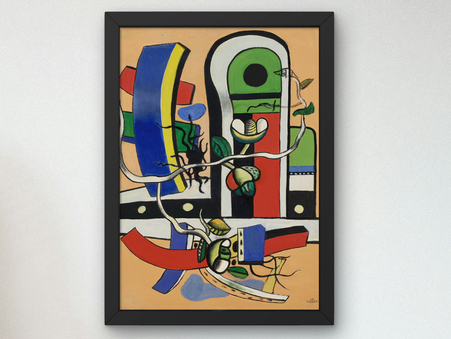 Composition with Three Flowers by Fernand Léger 1938, Wall Art Print, Fine Art Reproduction, Museum Quality Decor, Poster