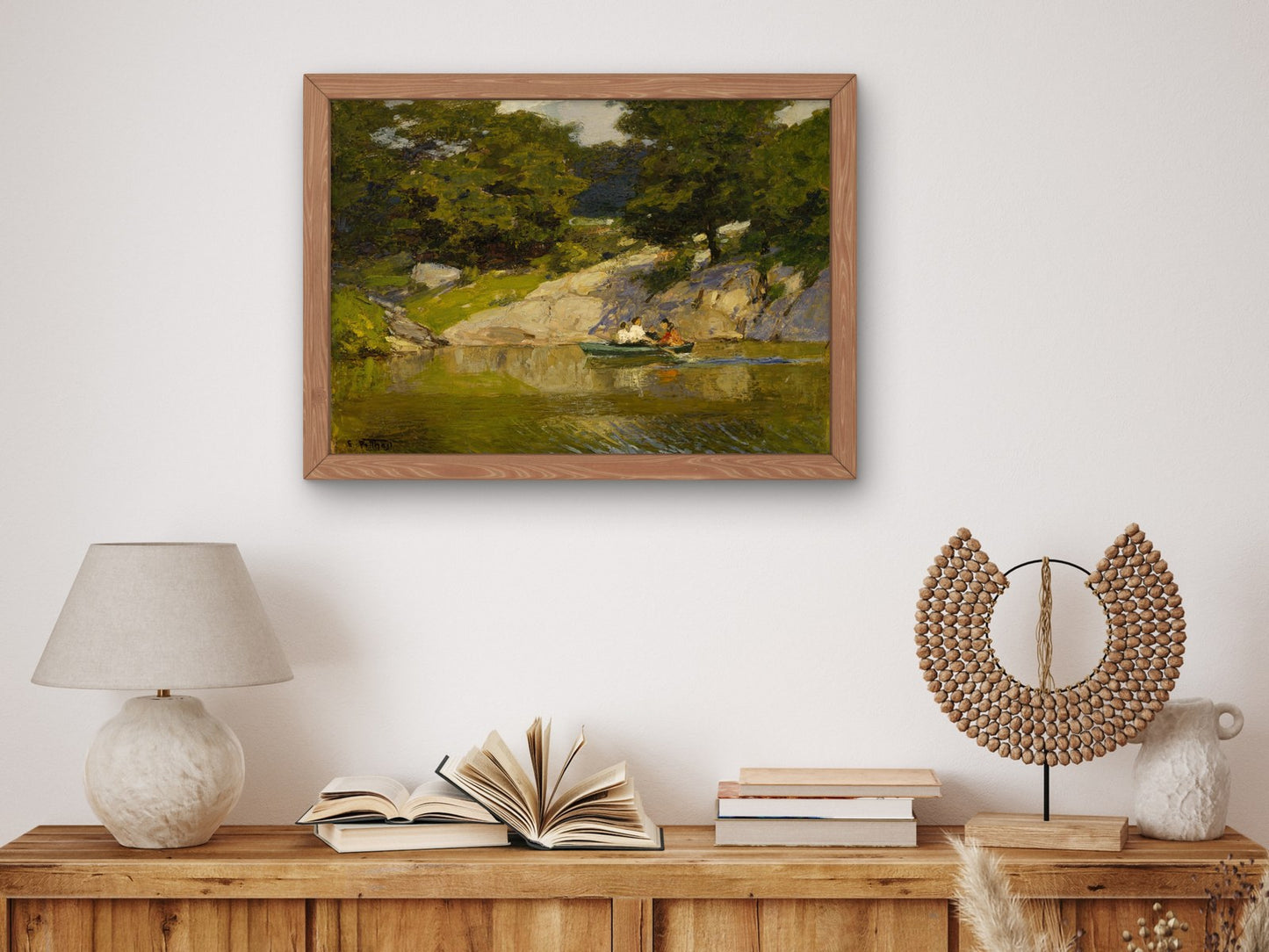 Boating in Central Park by Edward Henry Potthast 1900, Wall Art Print, Fine Art Reproduction, Museum Quality Decor, Poster