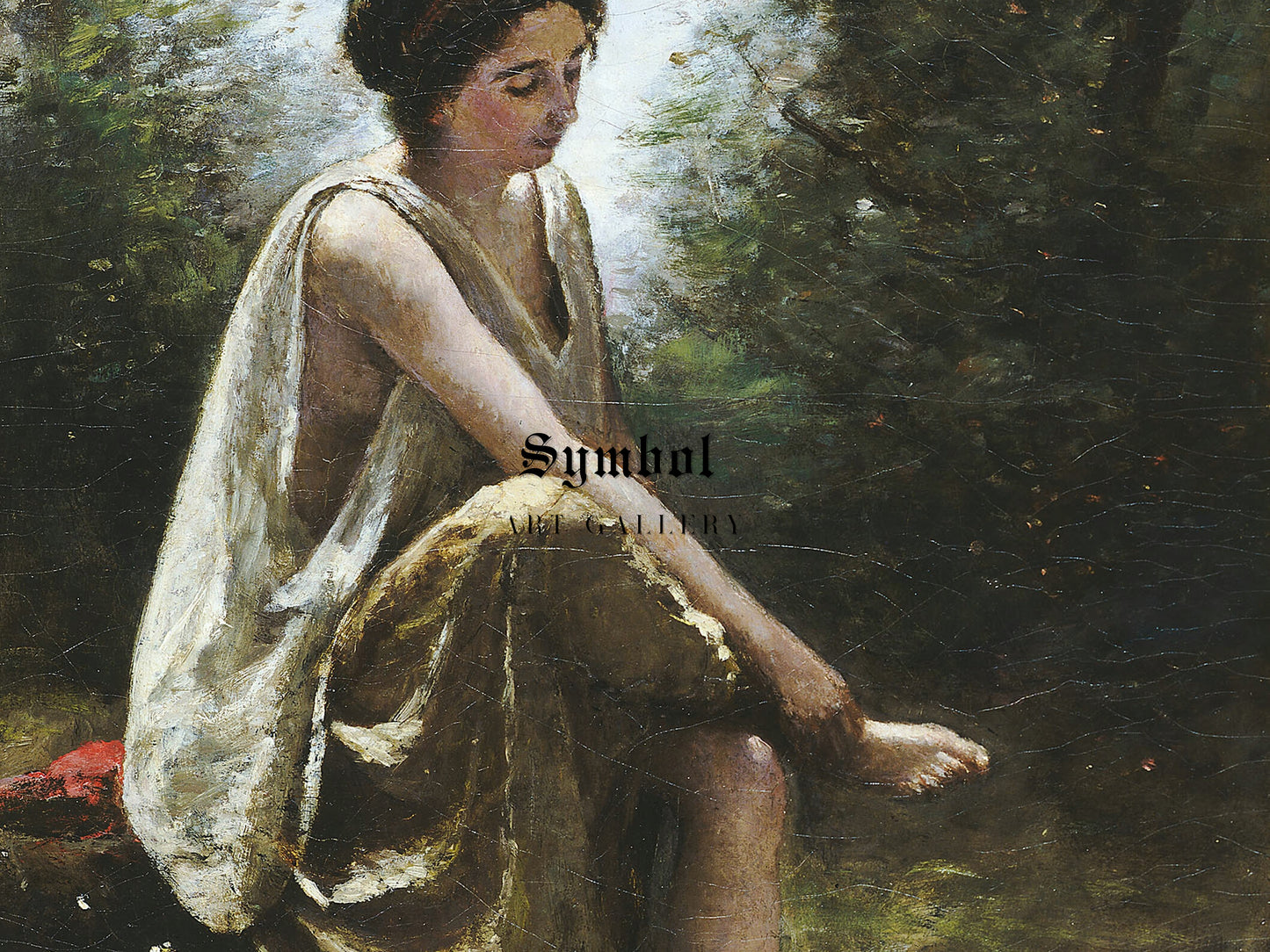 Wounded Eurydice by Jean Baptiste Camille Corot 1869, Wall Art Print, Fine Art Reproduction, Museum Quality Decor, Poster