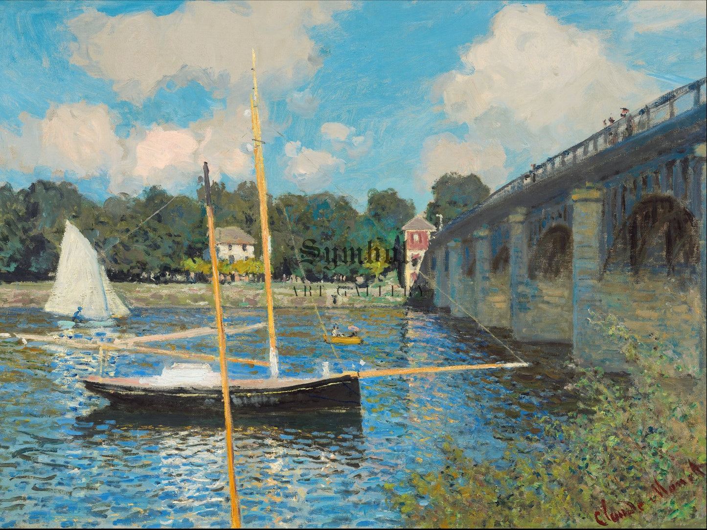 The Bridge at Argenteuil by Claude Monet 1874, Wall Art Print, Fine Art Reproduction, Museum Quality Decor, Poster
