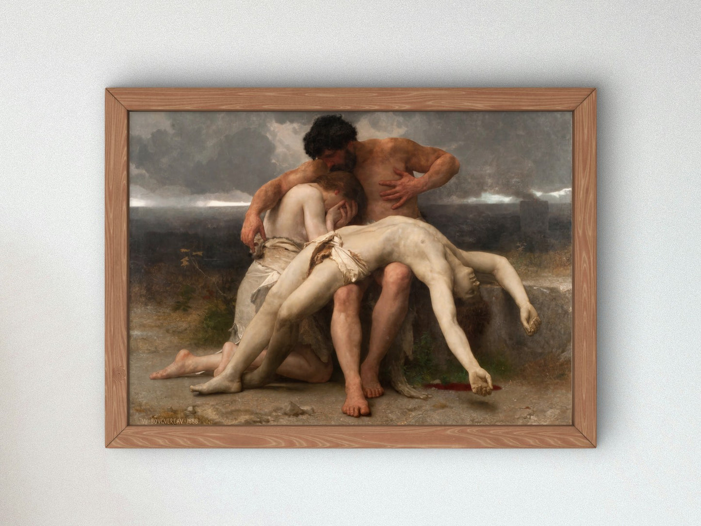 The First Mourning by William Bouguereau 1888, Wall Art Print, Fine Art Reproduction, Museum Quality Decor, Poster