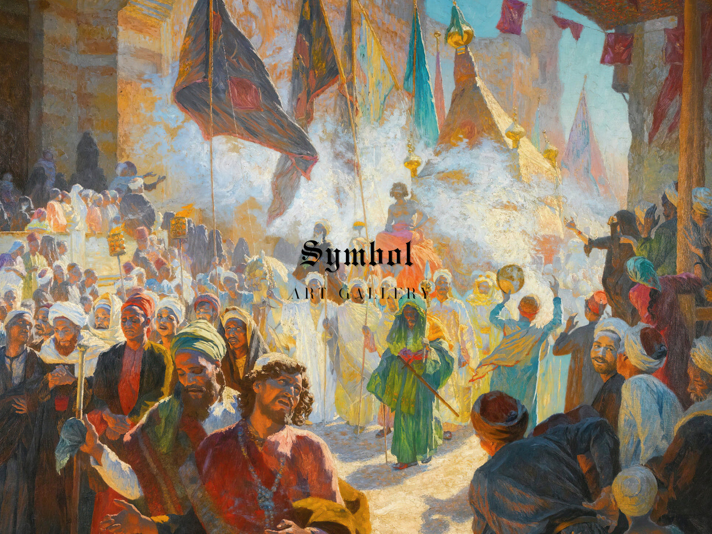 The Procession of the Mahmal through the Streets of Cairo by Ludwig Deutsch 1887, Wall Art Print, Fine Art Reproduction, Museum Quality