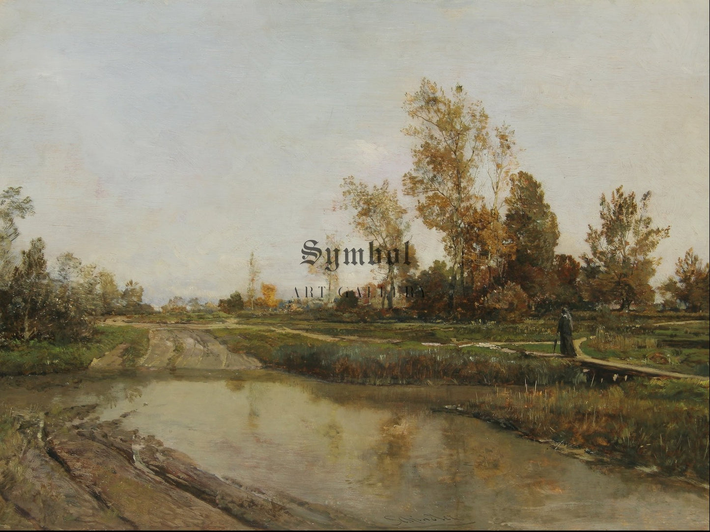Autumn Landscape by Emil Jakob Schindler 1877, Wall Art Print, Fine Art Reproduction, Museum Quality Decor, Poster