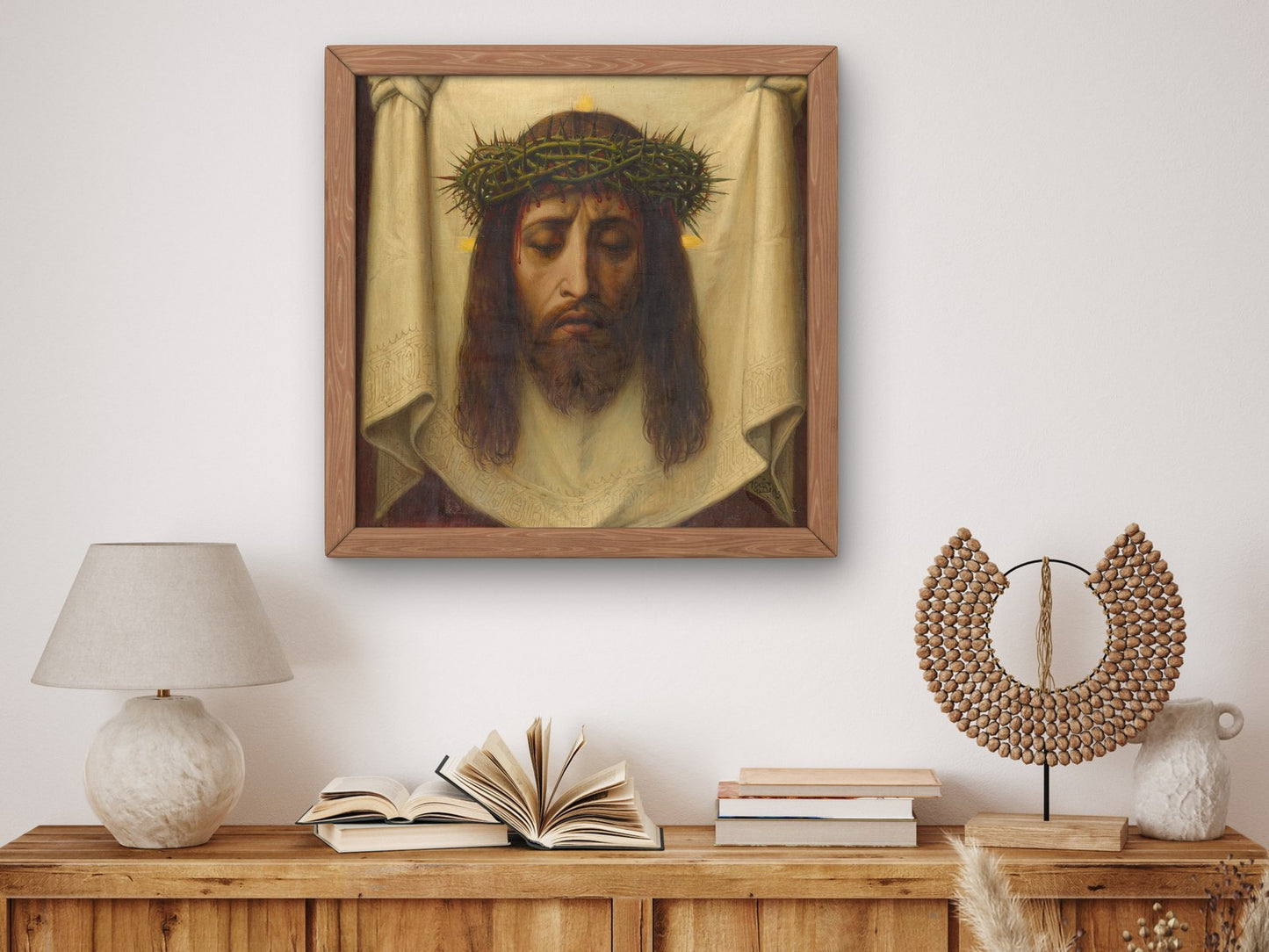 The Veil of Saint Veronica by Edward von Steinle 1885, Wall Art Print, Fine Art Reproduction, Museum Quality Decor, Poster