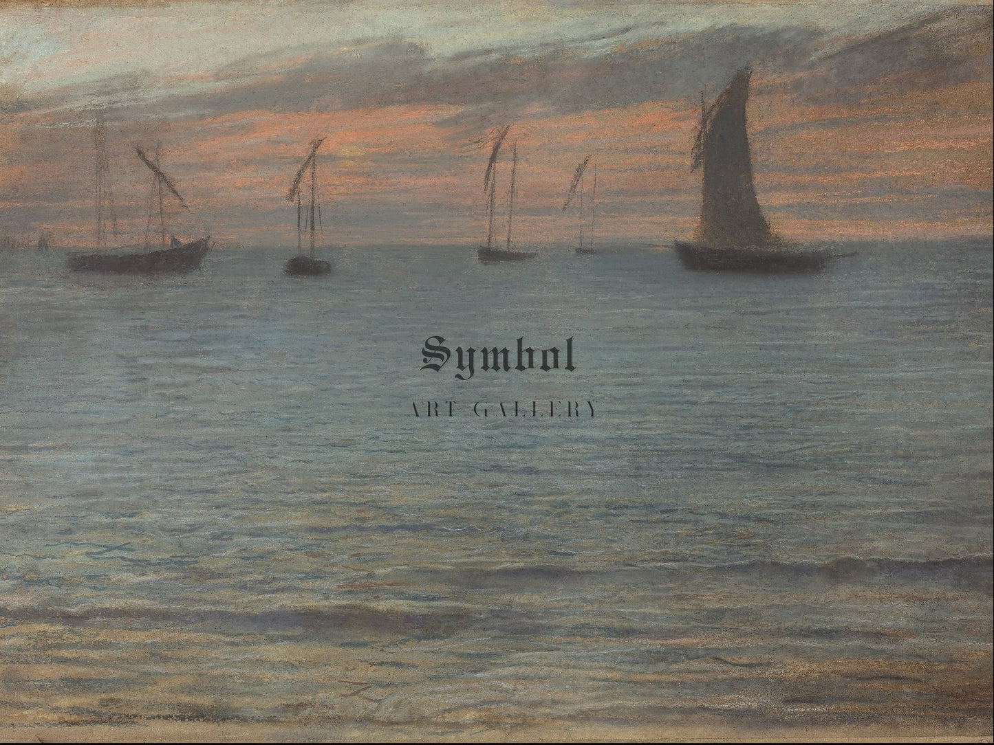A Seascape at Sunset by Ernest Ange Duez, Wall Art Print, Fine Art Reproduction, Museum Quality Decor, Poster