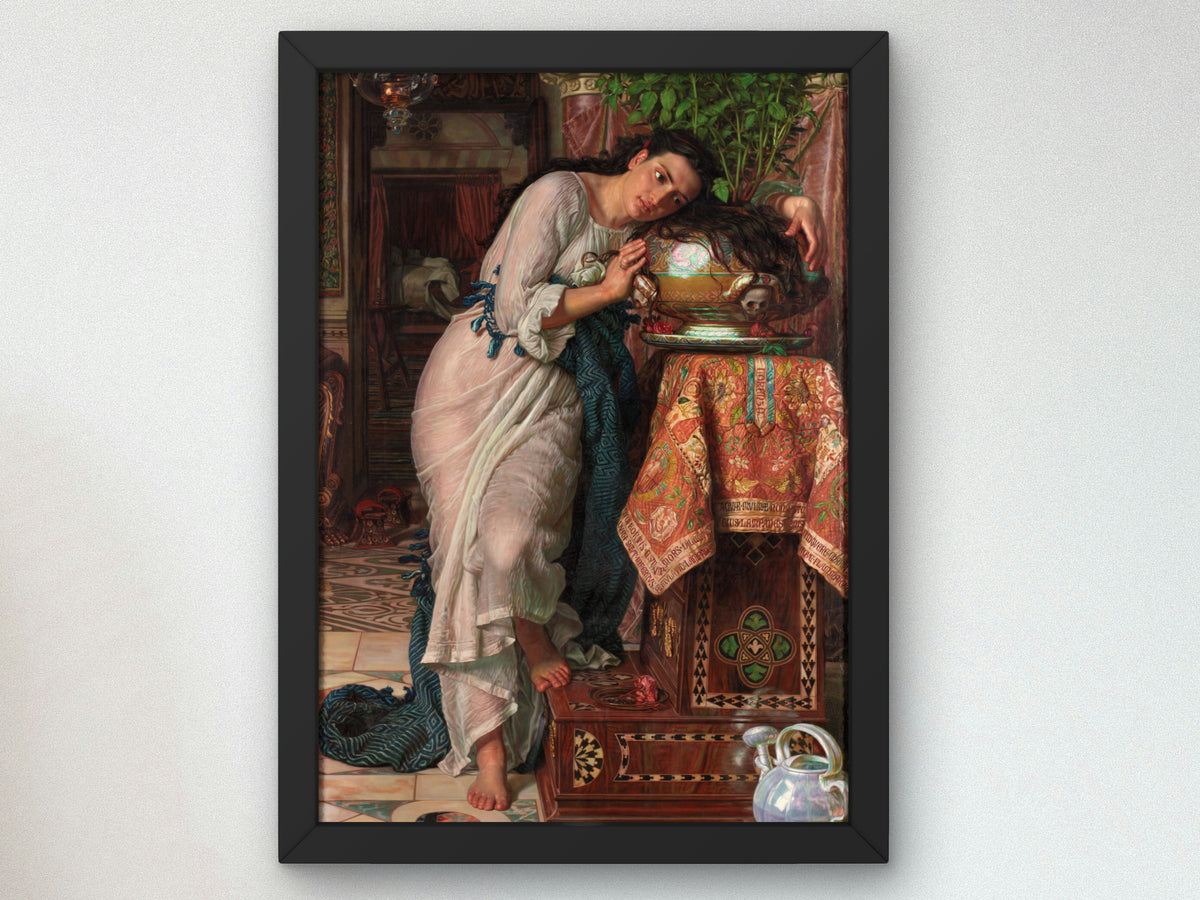 Isabella and the Pot of Basil by William Holman Hunt 1867, Wall Art Print, Fine Art Reproduction, Museum Quality Decor, Poster