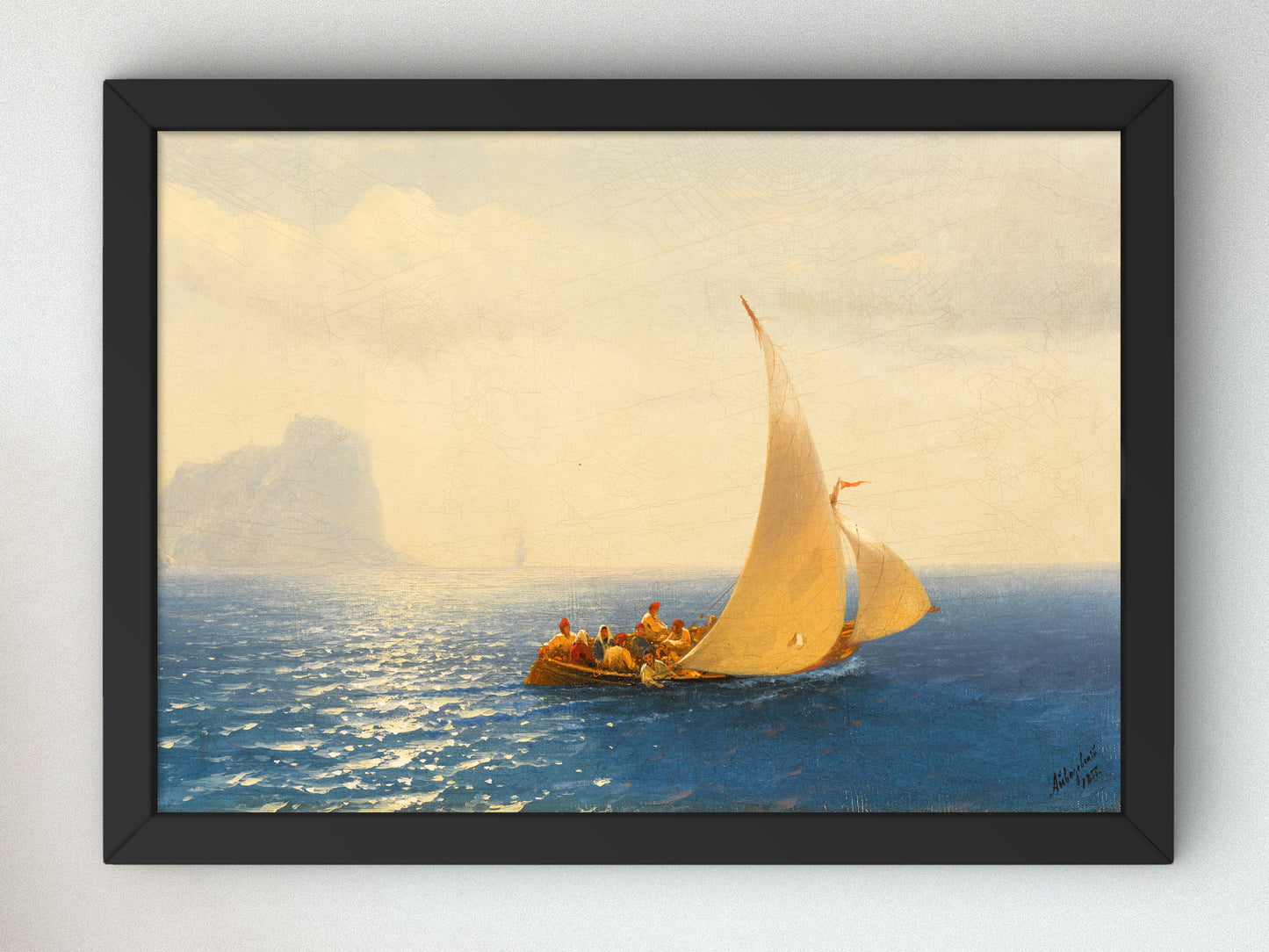 Sailing Boat off the Coast of Capri by Ivan Aivazovsky 1855, Wall Art Print, Fine Art Reproduction, Museum Quality Decor, Poster