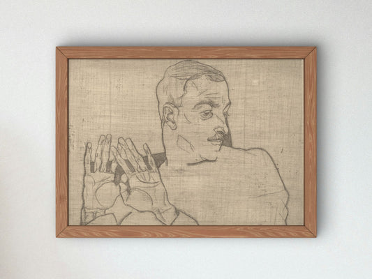 Portrait of Arthur Roessler by Egon Schiele 1914, Wall Art Print, Fine Art Reproduction, Museum Quality Decor, Poster