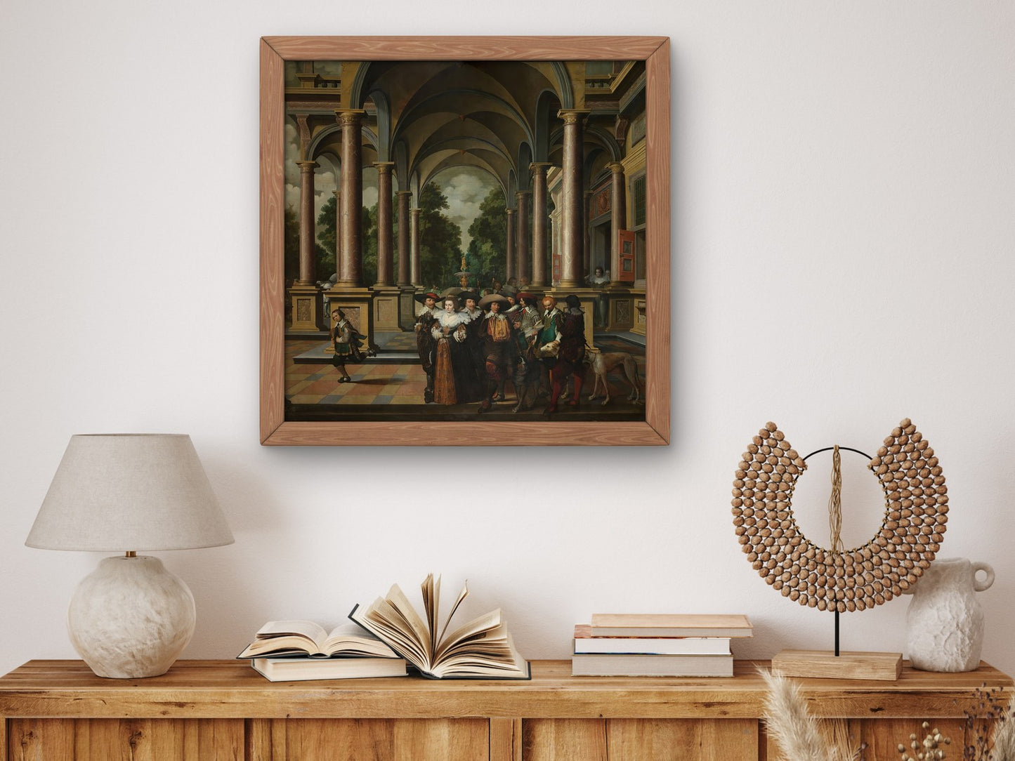 Gallery of a Palace with Ornamental Architecture and Columns by Dirk van Delen 1632, Wall Art Print, Fine Art Reproduction, Museum Quality