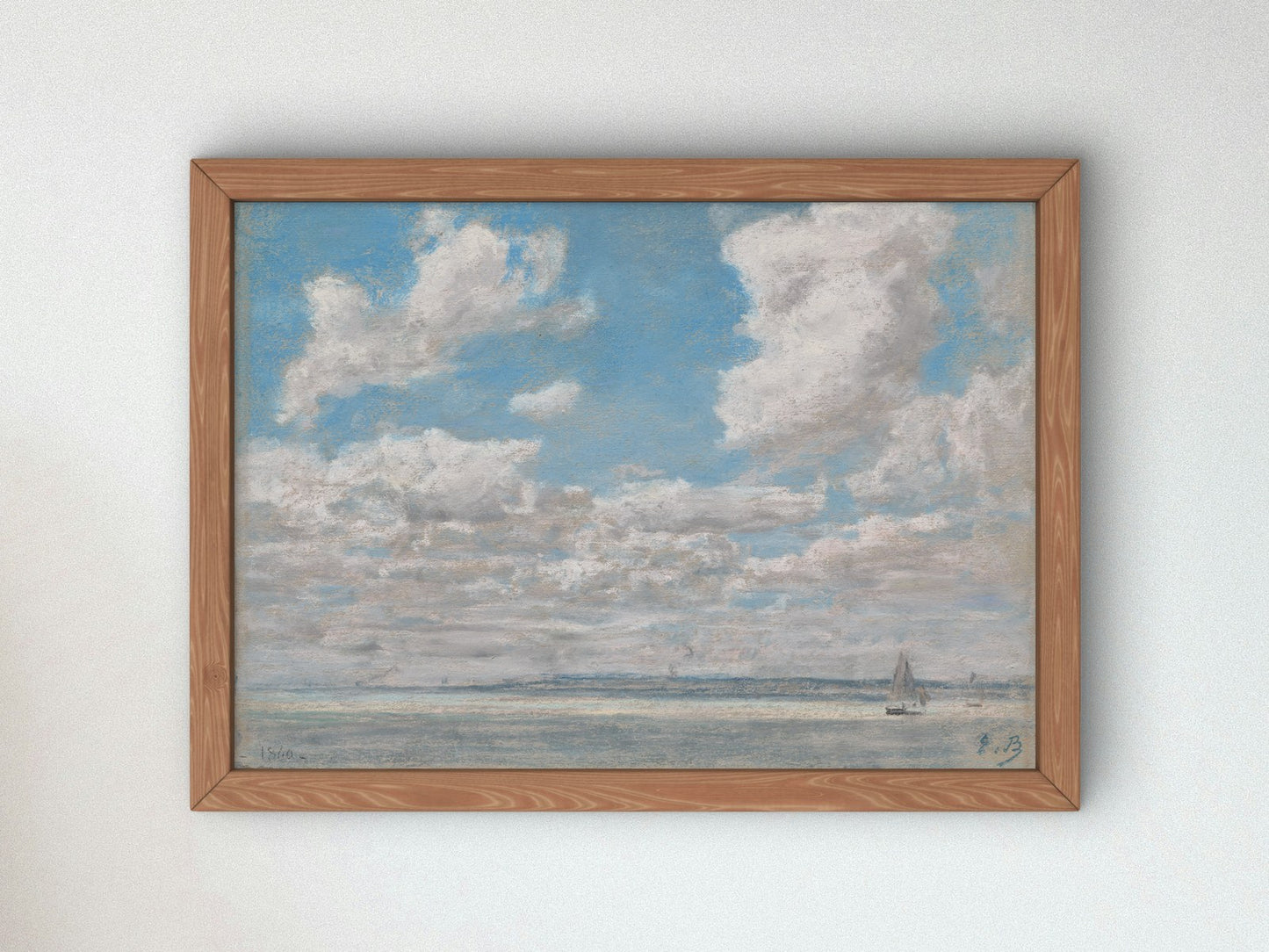 Seascape with Open Sky by Eugène Boudin 1860, Wall Art Print, Fine Art Reproduction, Museum Quality Decor, Poster
