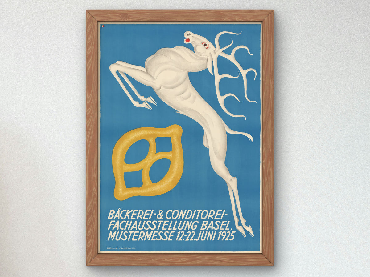 Bakery and Confectionery Trade Exhibition Basel by Otto Plattner 1925, Wall Art Print, Fine Art Reproduction, Museum Quality Decor, Poster
