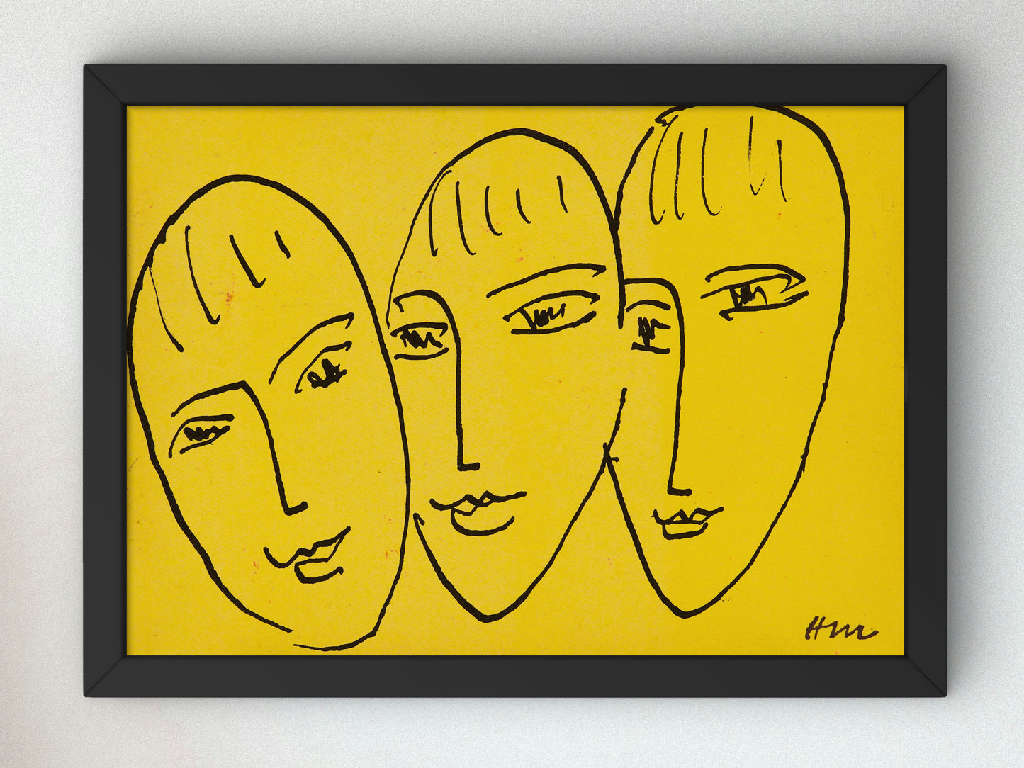 Trois visages by Henri Matisse 1951, Wall Art Print, Fine Art Reproduction, Museum Quality Decor, Poster