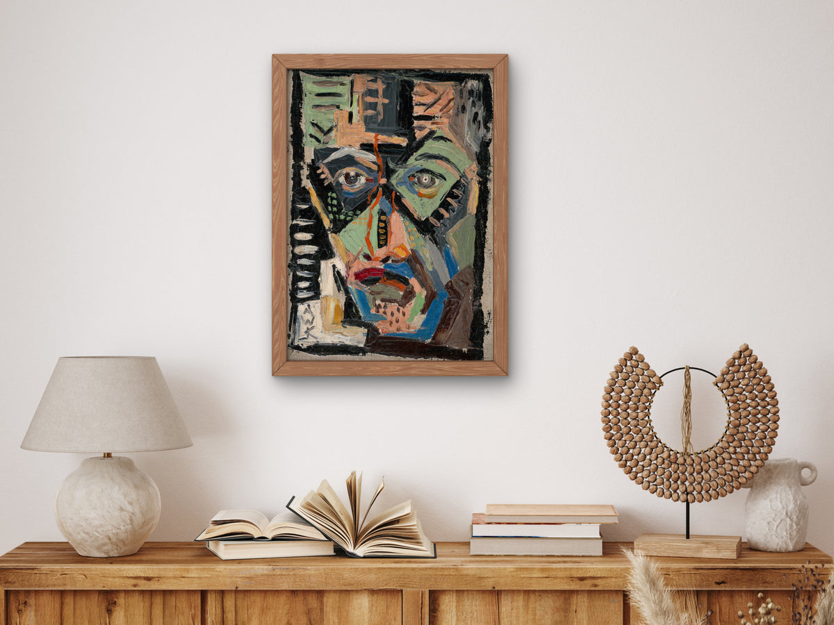 Man's Face by Arnold Peter Weisz Kubínčan 1927, Wall Art Print, Fine Art Reproduction, Museum Quality Decor, Poster