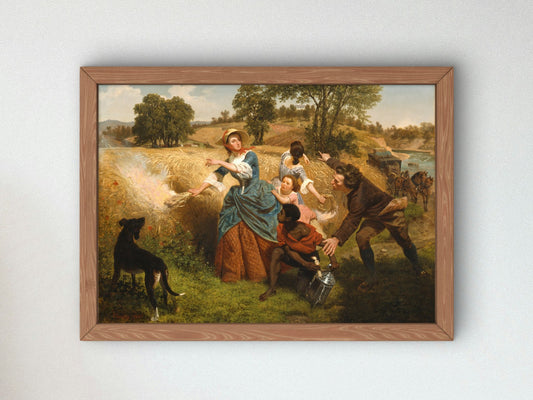 Mrs. Schuyler Burning Her Wheat Fields on the Approach of the British by Emanuel Gottlieb Leutze 1852, Wall Art Print, Fine Art Reproduction