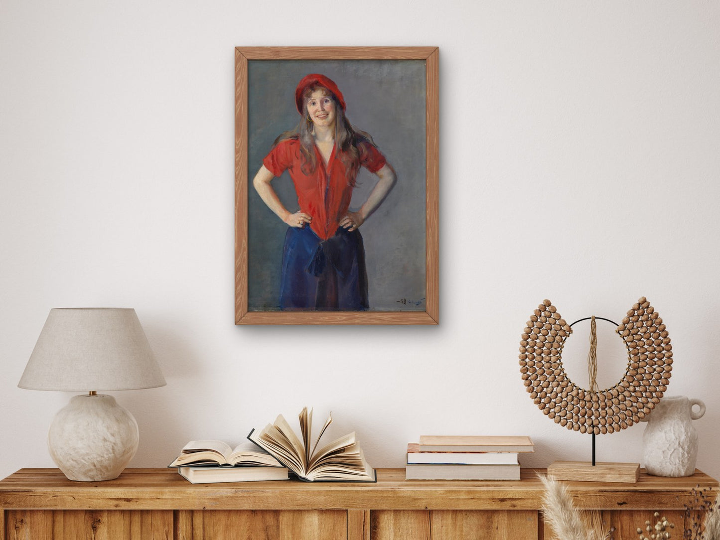 Portrait of the Painter Oda Krohg by Christian Krohg 1888, Wall Art Print, Fine Art Reproduction, Museum Quality Decor, Poster