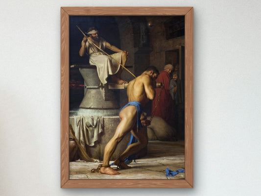 Samson and the Philistines by Carl Bloch 1863, Wall Art Print, Fine Art Reproduction, Museum Quality Decor, Poster