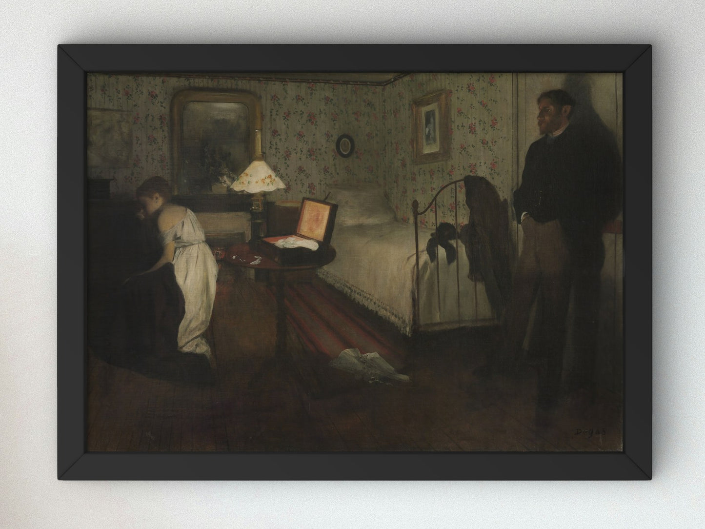 Interior by Edgar Degas 1869, Wall Art Print, Fine Art Reproduction, Museum Quality Decor, Poster