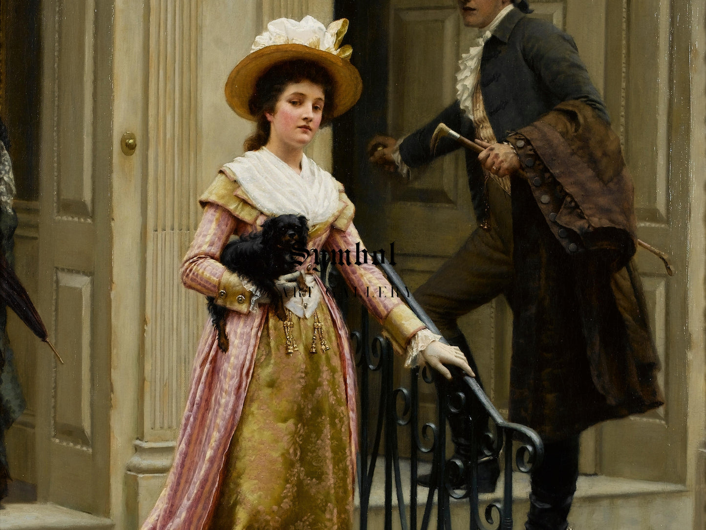 My Next Door Neighbour by Edmund Blair Leighton 1894, Wall Art Print, Fine Art Reproduction, Museum Quality Decor, Poster