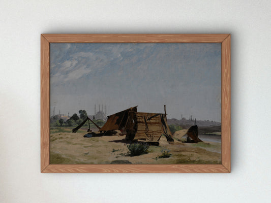 An Encampment before Constantinople by Jean Léon Gérôme 1867, Wall Art Print, Fine Art Reproduction, Museum Quality Decor, Poster