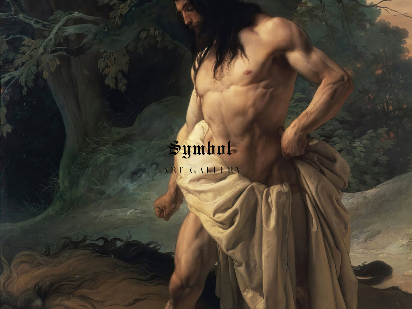 Samson and the Lion by Francesco Hayez 1842, Wall Art Print, Fine Art Reproduction, Museum Quality Decor, Poster