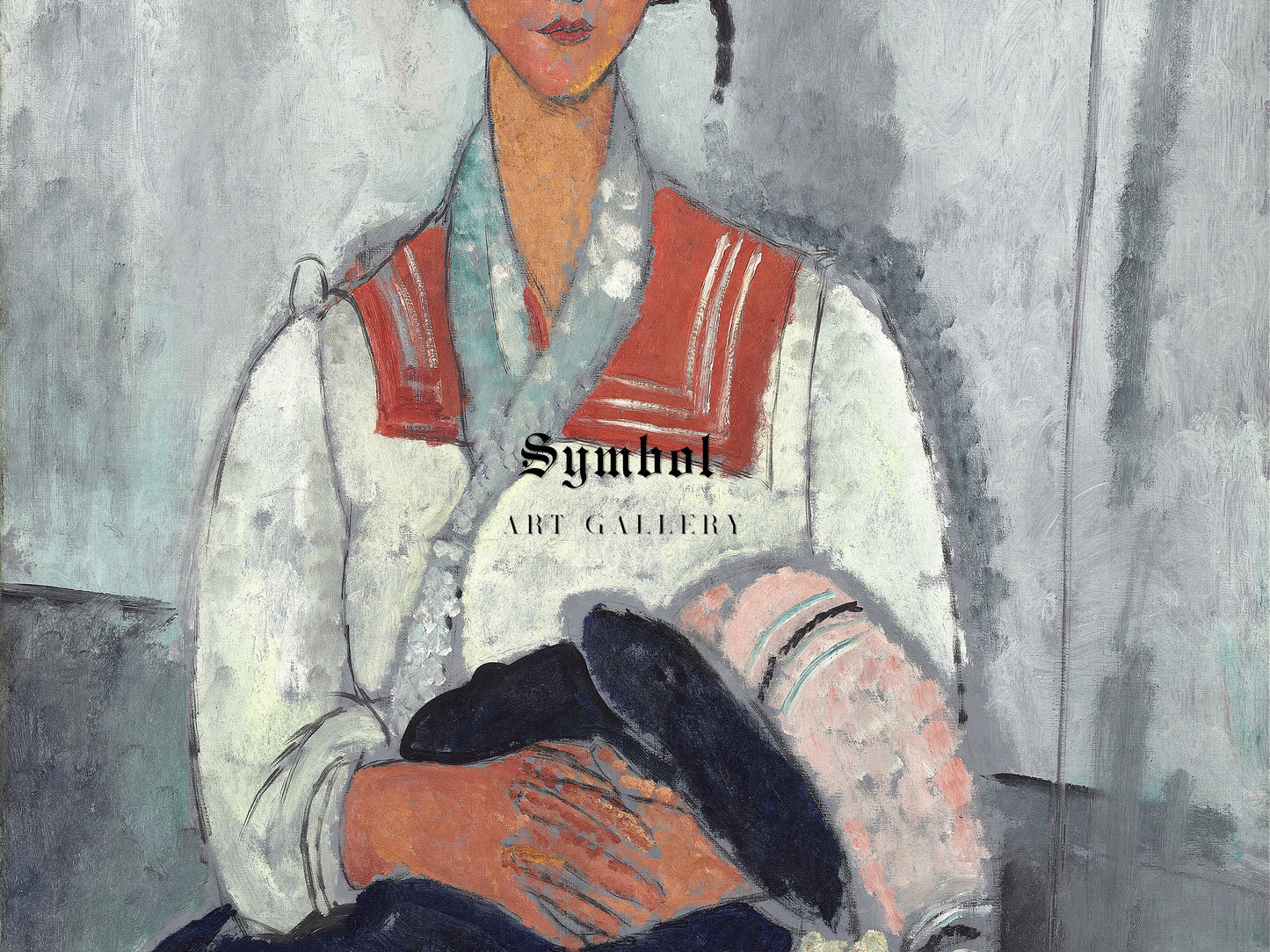 Gypsy Woman with Baby by Amedeo Modigliani 1919, Wall Art Print, Fine Art Reproduction, Museum Quality Decor, Poster