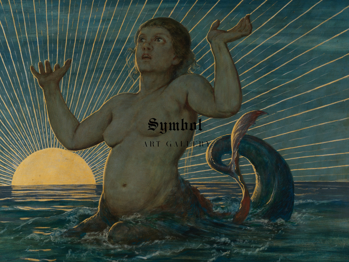 Awakening of the Sea by Hans Thoma 1893, Wall Art Print, Fine Art Reproduction, Museum Quality Decor, Poster