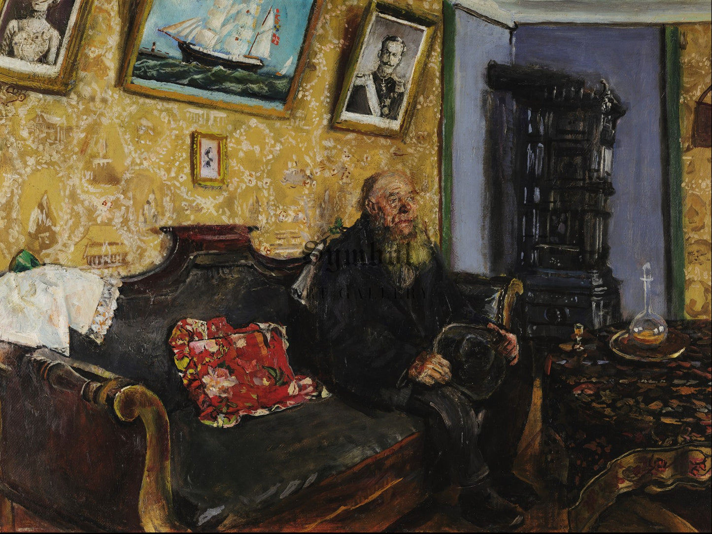 Visita di Condoglianza by Christian Krohg 1910, Wall Art Print, Fine Art Reproduction, Museum Quality Decor, Poster