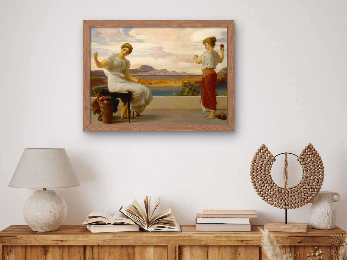 Winding the Skein by Frederic Leighton 1878, Wall Art Print, Fine Art Reproduction, Museum Quality Decor, Poster