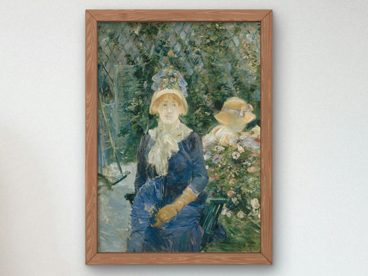 Woman in a Garden by Berthe Morisot 1882, Wall Art Print, Fine Art Reproduction, Museum Quality Decor, Poster