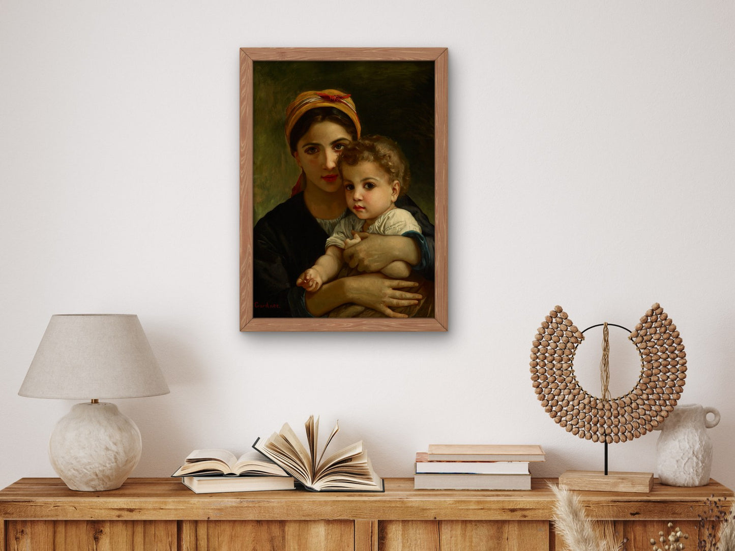Young Girl and Child by William Bouguereau, Wall Art Print, Fine Art Reproduction, Museum Quality Decor, Poster