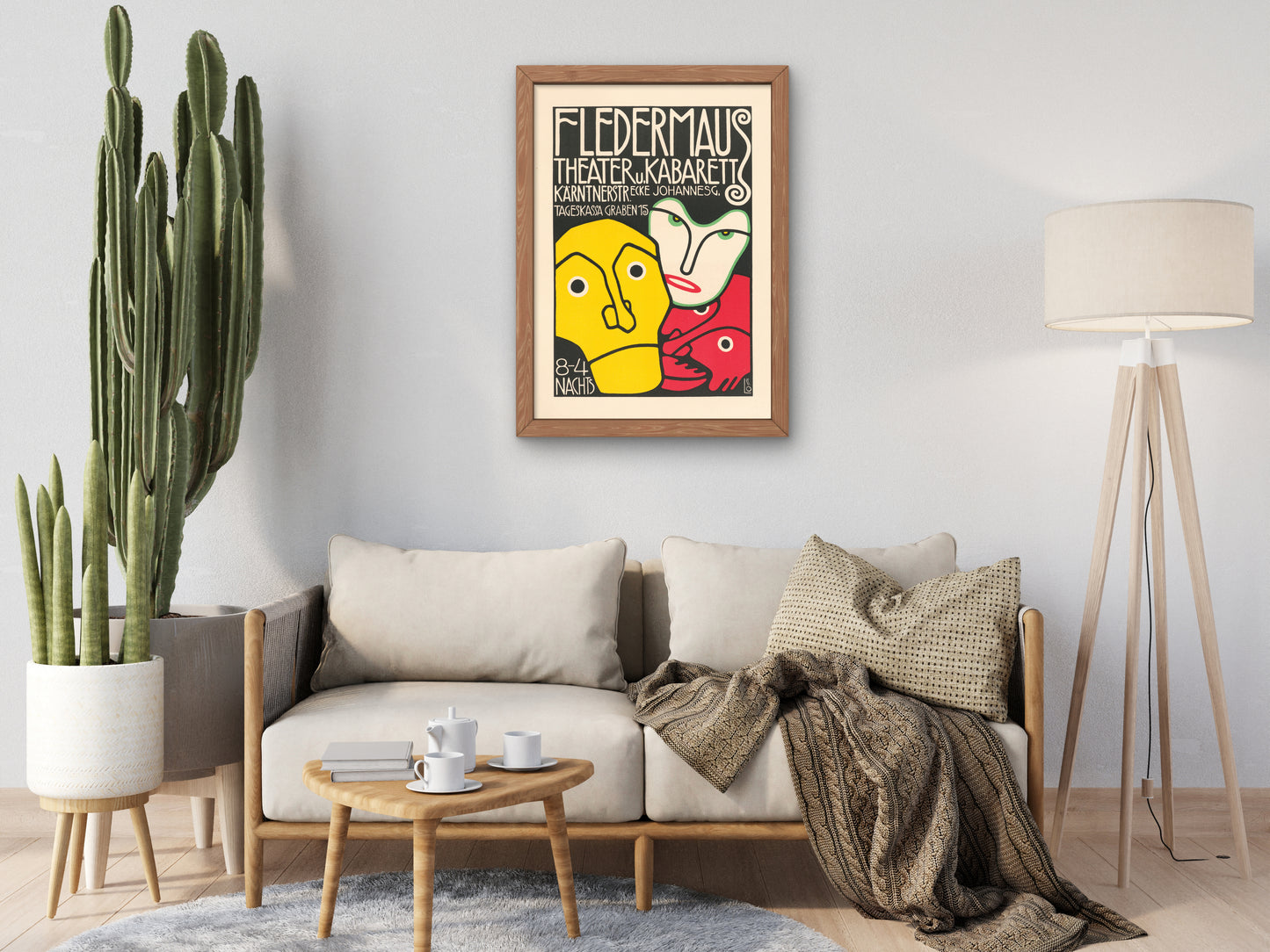 Fledermaus Theater and Cabaret Poster by Bertold Löffler 1908, Wall Art Print, Fine Art Reproduction, Museum Quality Decor, Poster