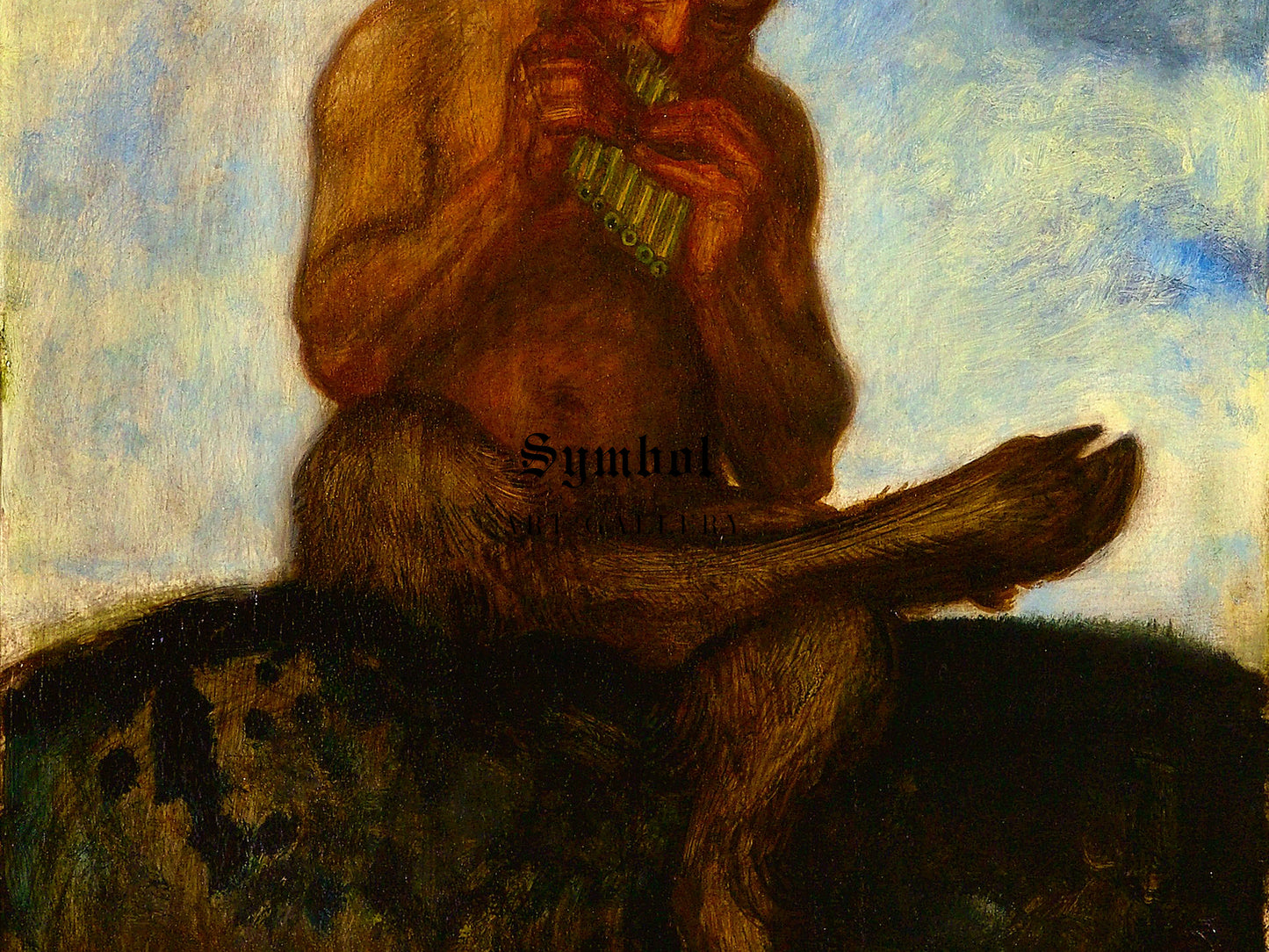 Seated Pan with Flute by Franz von Stuck 1895, Wall Art Print, Fine Art Reproduction, Museum Quality Decor, Poster