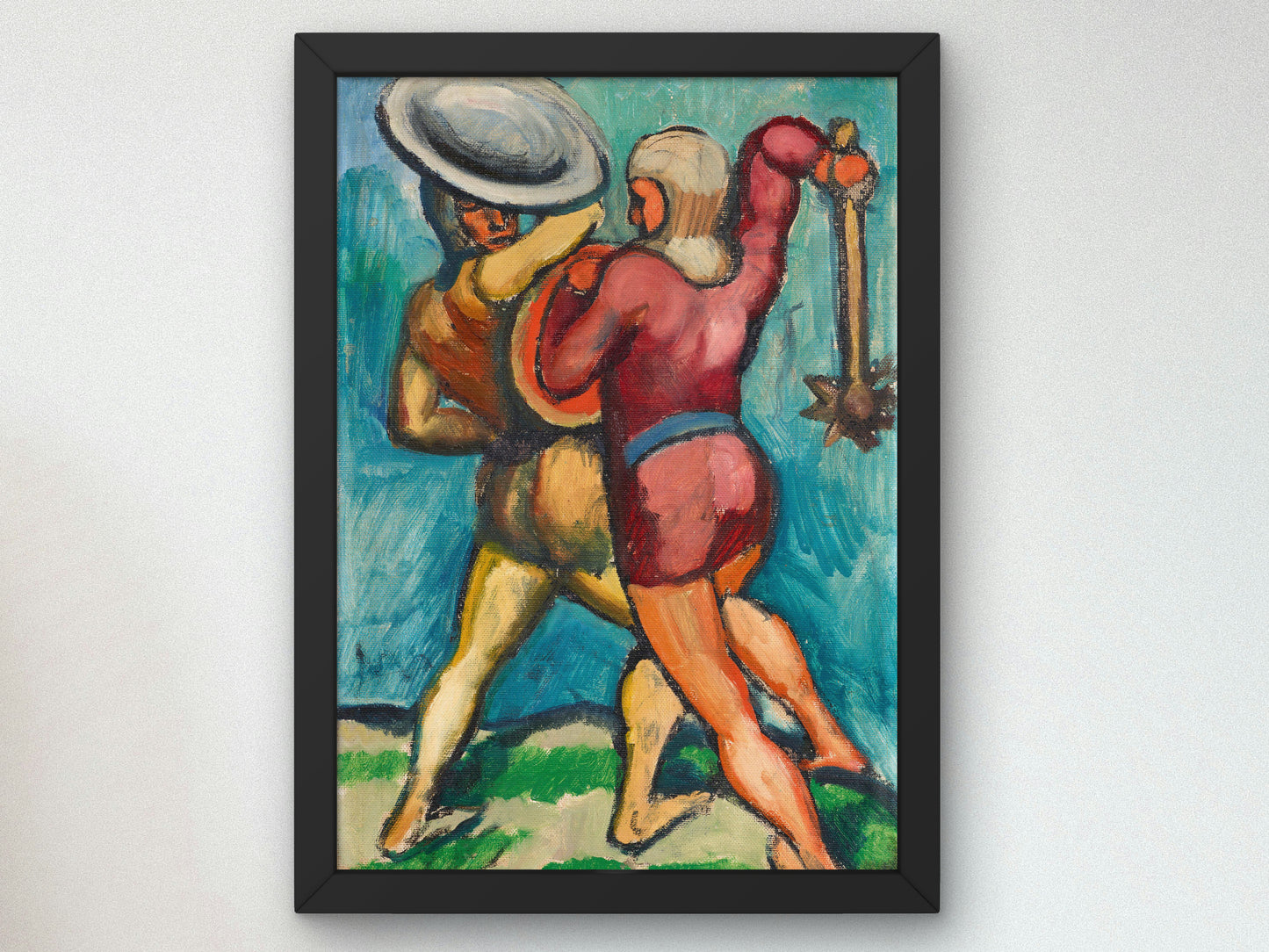 Two Fighters by August Macke 1910, Wall Art Print, Fine Art Reproduction, Museum Quality Decor, Poster
