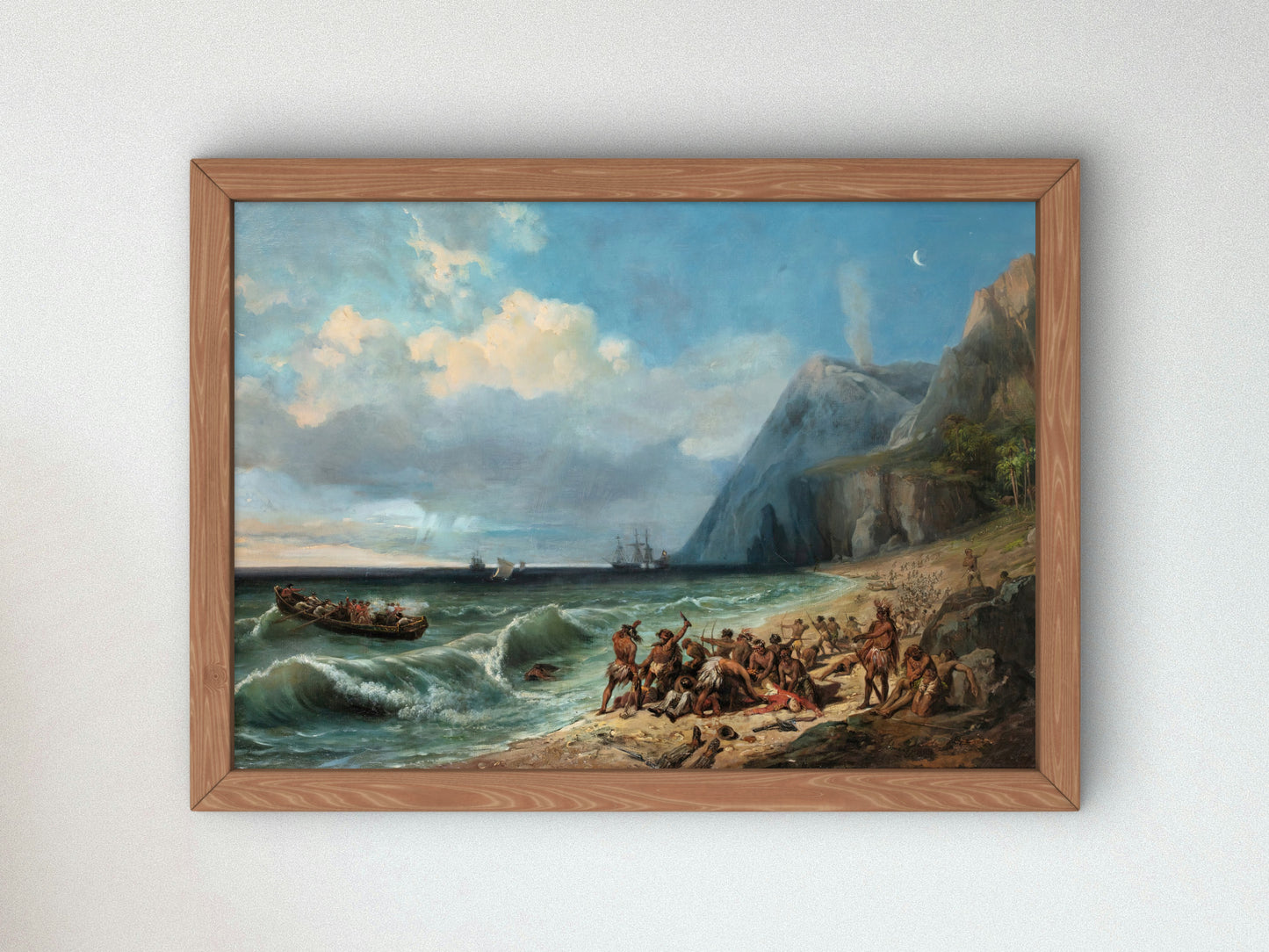 The Death of Captain Cook by Jean Charles Joseph Rémond, Wall Art Print, Fine Art Reproduction, Museum Quality Decor, Poster