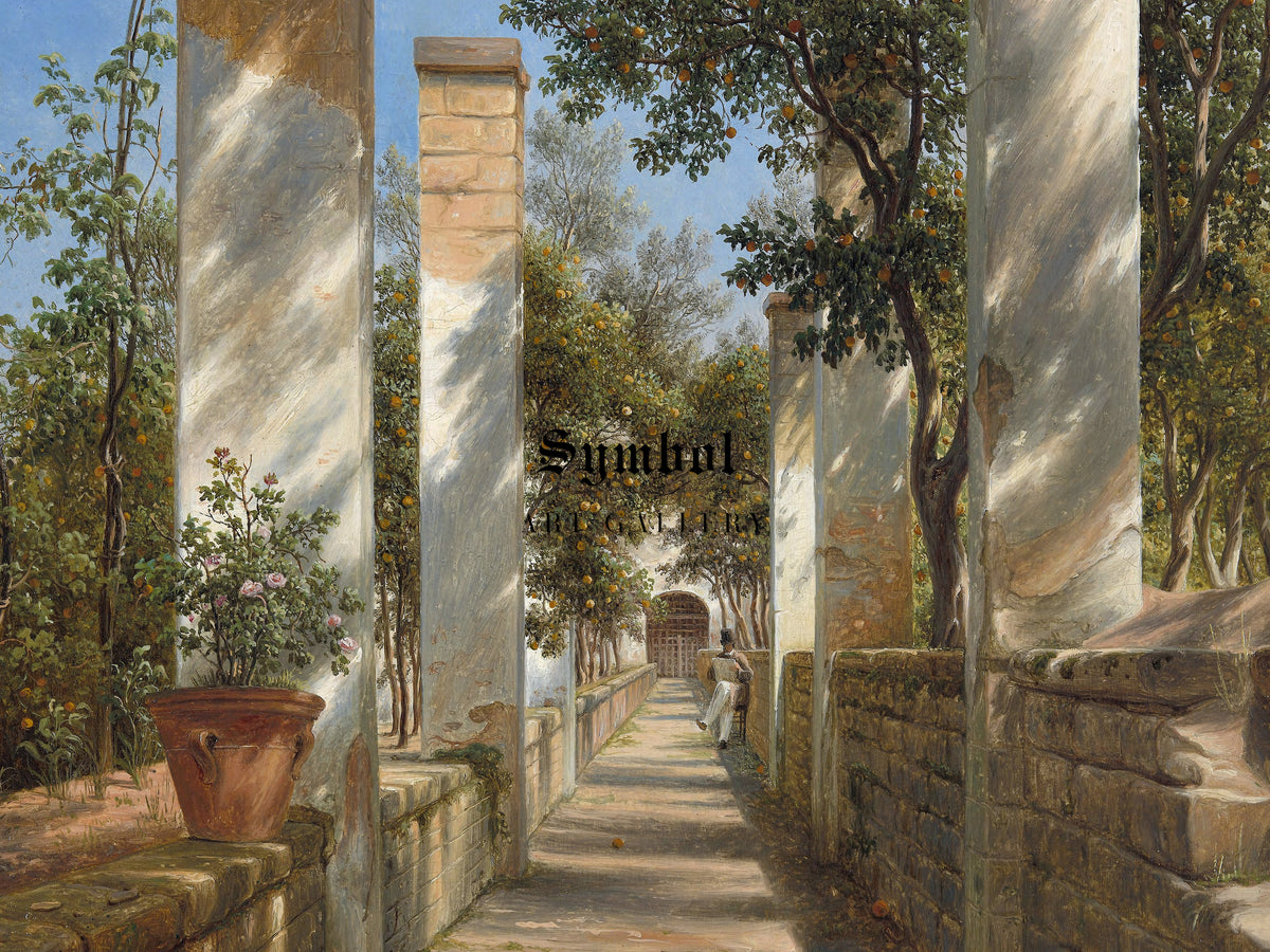 Pergola with Oranges by Thomas Fearnley 1834, Wall Art Print, Fine Art Reproduction, Museum Quality Decor, Poster
