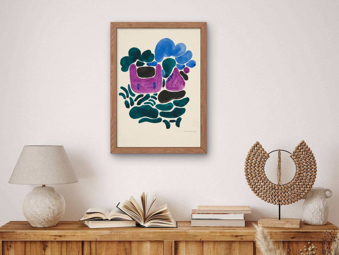 Abstraction Based on Flower Forms I by David Kakabadzé 1921, Wall Art Print, Fine Art Reproduction, Museum Quality Decor, Poster