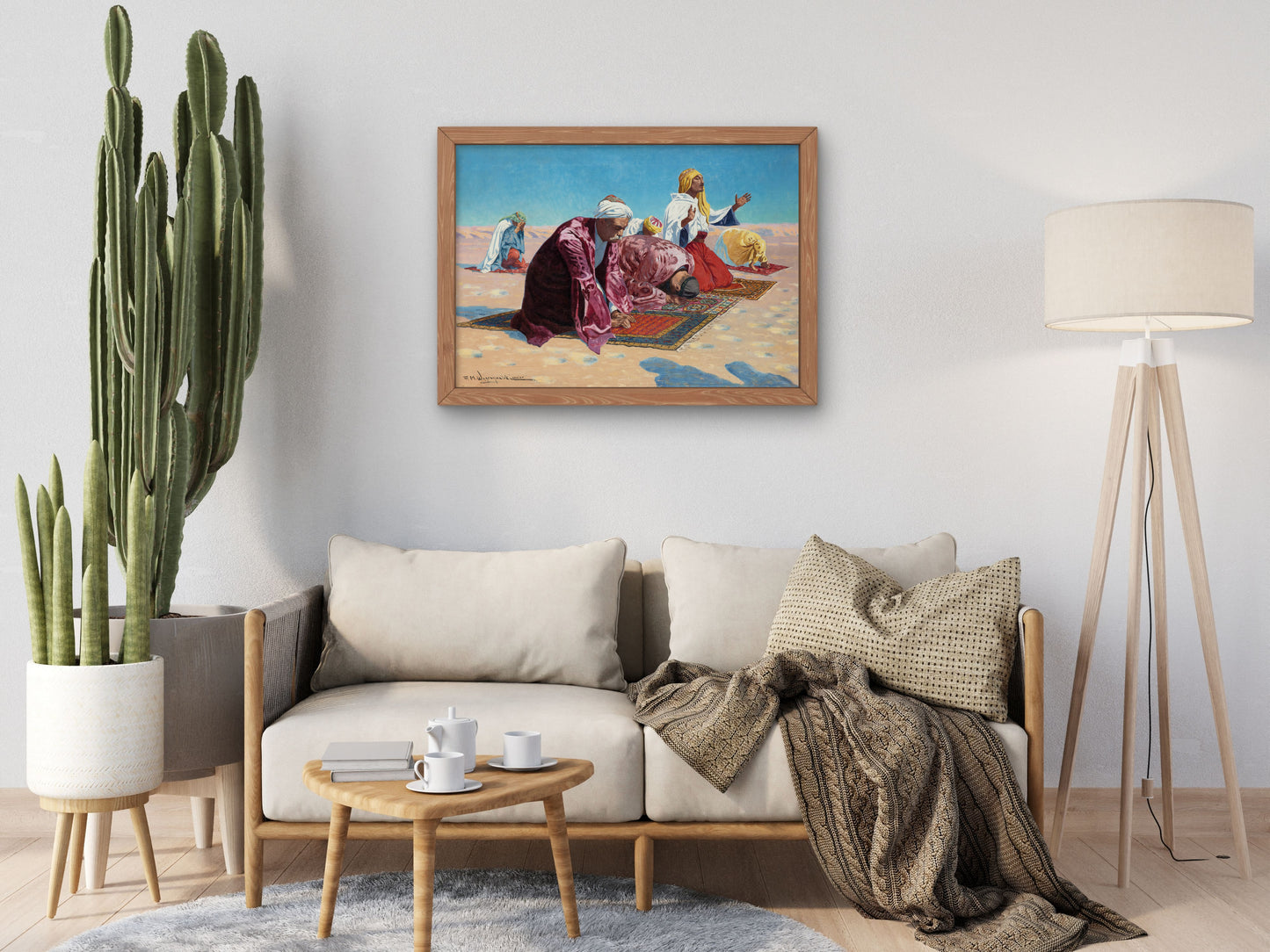 Praying in the Desert by Feliks Michał Wygrzywalski, Wall Art Print, Fine Art Reproduction, Museum Quality Decor, Poster