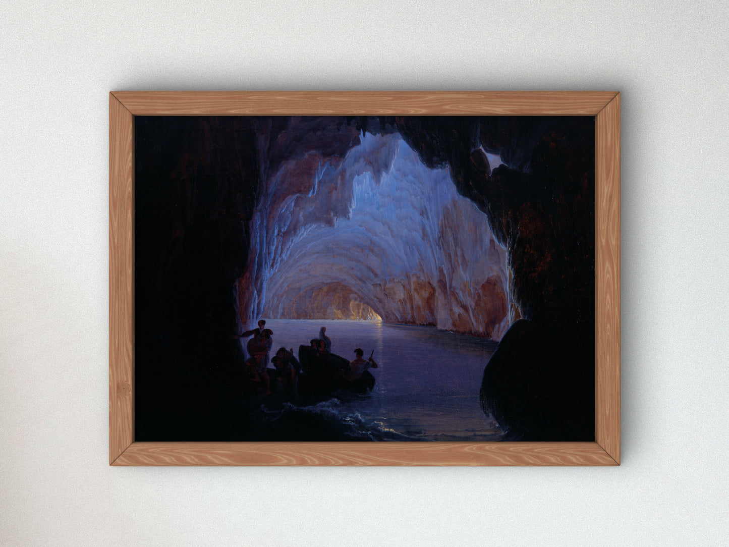 The Blue Grotto of Capri by Heinrich Jakob Fried 1835, Wall Art Print, Fine Art Reproduction, Museum Quality Decor, Poster