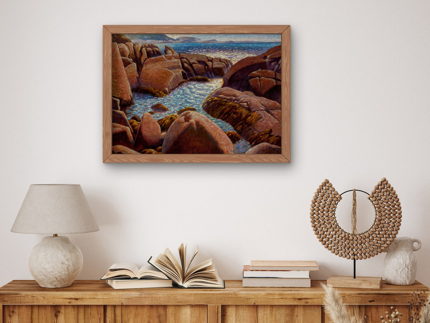 Rocky Shore by L.A.C. Panto, Wall Art Print, Fine Art Reproduction, Museum Quality Decor, Poster