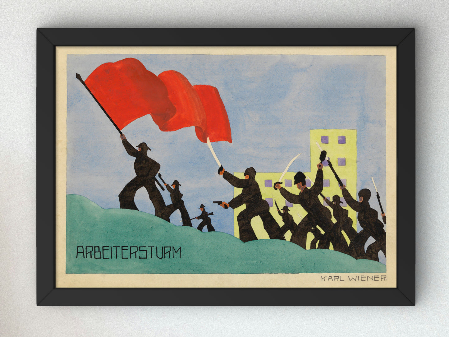Arbeitersturm by Karl Wiener 1923, Wall Art Print, Fine Art Reproduction, Museum Quality Decor, Poster