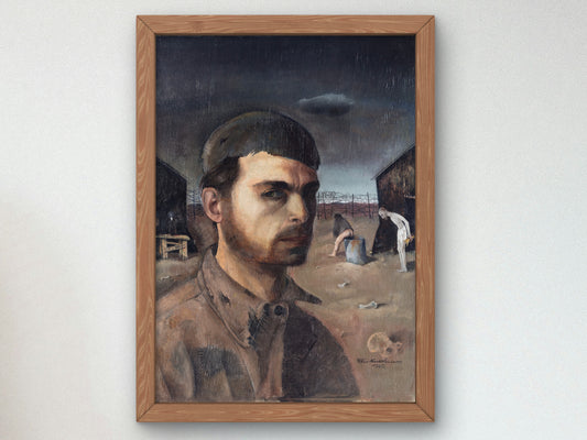 Self Portrait in the Camp by Felix Nussbaum 1940, Wall Art Print, Fine Art Reproduction, Museum Quality Decor, Poster
