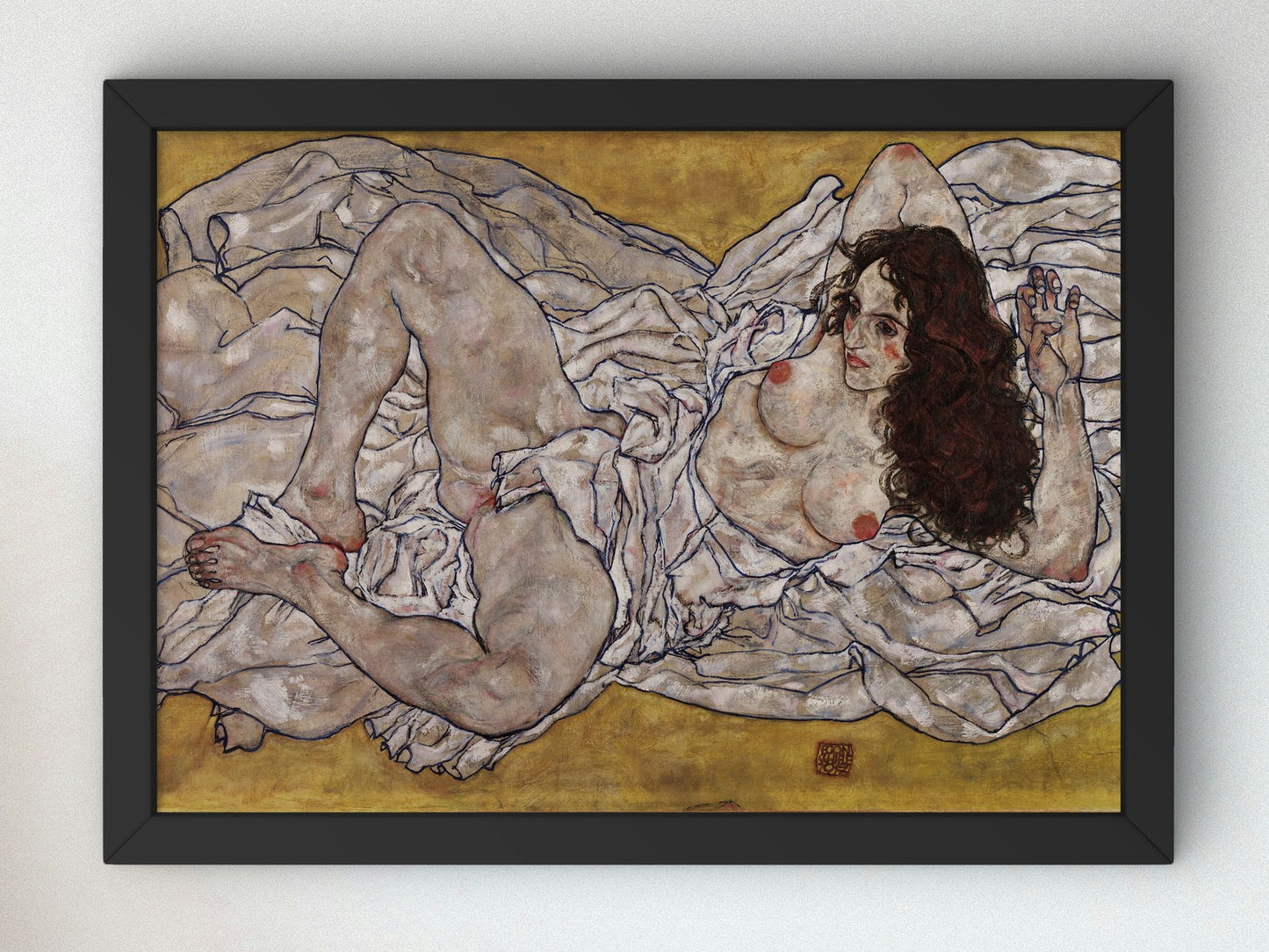 Reclining Woman by Egon Schiele 1917, Wall Art Print, Fine Art Reproduction, Museum Quality Decor, Poster