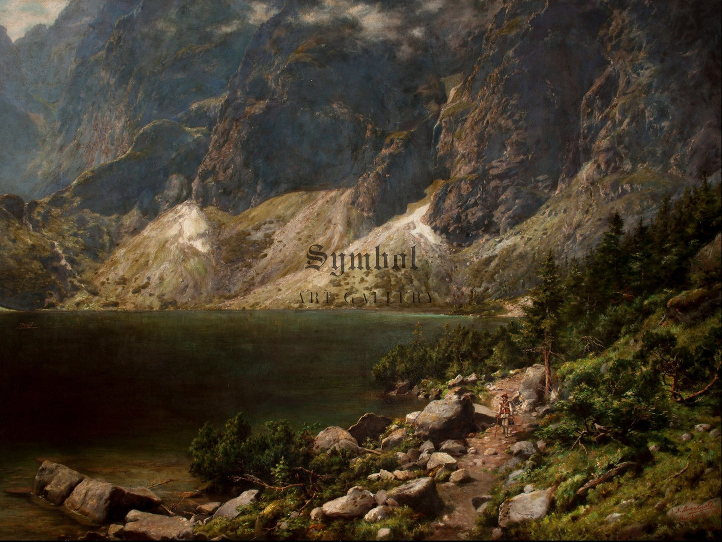 Morskie Oko in the Tatra Mountains by Aleksander Mroczkowski 1891, Wall Art Print, Fine Art Reproduction, Museum Quality Decor, Poster