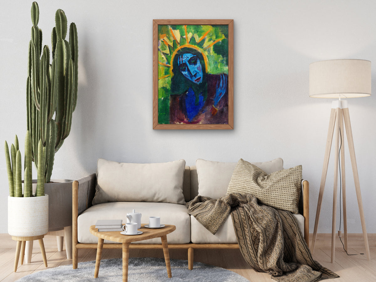 Head of Christ by Hermann Stenner 1913, Wall Art Print, Fine Art Reproduction, Museum Quality Decor, Poster