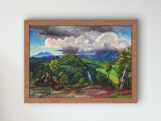Pihuamo Valley by Dr. Atl 1952, Wall Art Print, Fine Art Reproduction, Museum Quality Decor, Poster