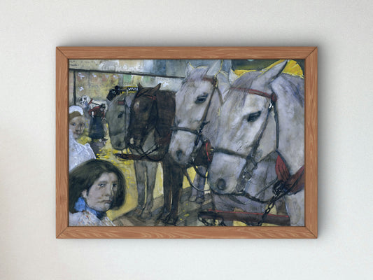 Tram Horses on the Dam in Amsterdam by George Hendrik Breitner 1893, Wall Art Print, Fine Art Reproduction, Museum Quality Decor, Poster