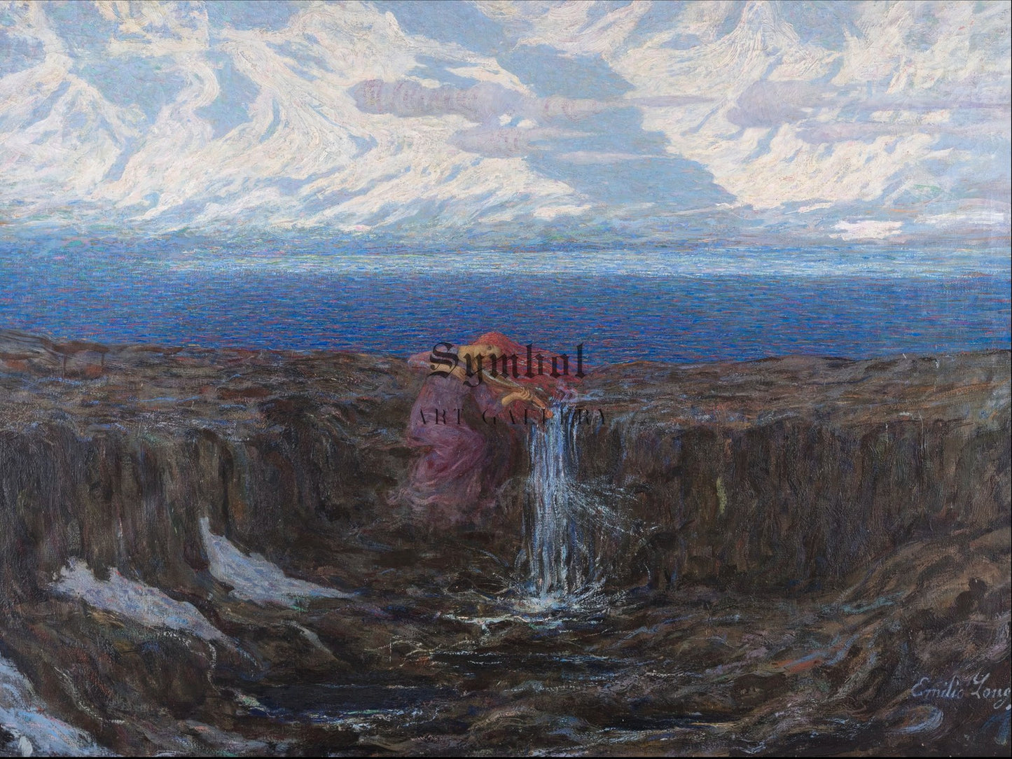 The Melody of the River by Emilio Longoni 1904, Wall Art Print, Fine Art Reproduction, Museum Quality Decor, Poster