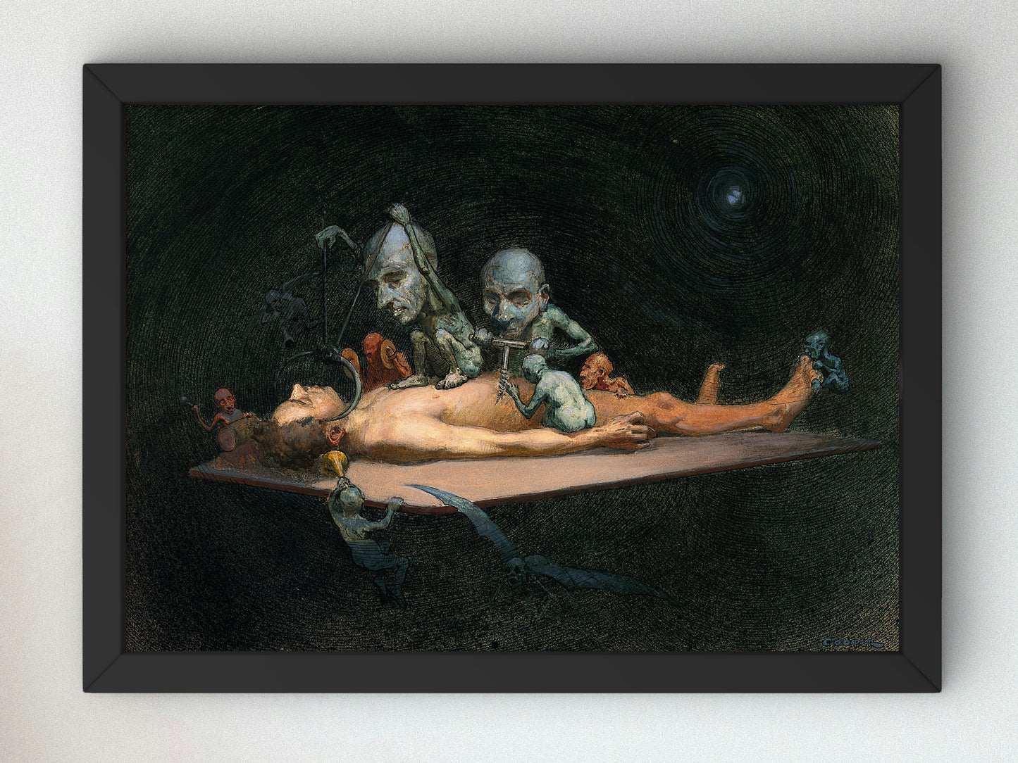 An Unconscious Naked Man Wellcome by Richard Tennant Cooper 1910, Wall Art Print, Fine Art Reproduction, Museum Quality Decor, Poster