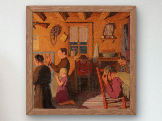 Evening Prayer by Clarence Gagnon 1928, Wall Art Print, Fine Art Reproduction, Museum Quality Decor, Poster